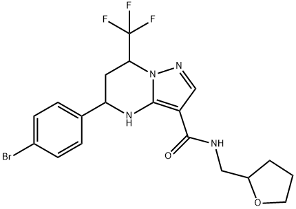 5-(4-bromophenyl)-N-(tetrahydro-2-furanylmethyl)-7-(trifluoromethyl)-4,5,6,7-tetrahydropyrazolo[1,5-a]pyrimidine-3-carboxamide Structure