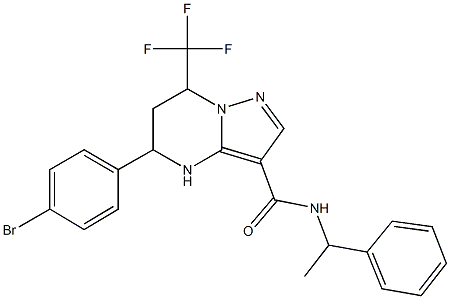 5-(4-bromophenyl)-N-(1-phenylethyl)-7-(trifluoromethyl)-4,5,6,7-tetrahydropyrazolo[1,5-a]pyrimidine-3-carboxamide Structure