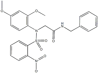 2-[[2,4-bis(methyloxy)phenyl]({2-nitrophenyl}sulfonyl)amino]-N-(phenylmethyl)acetamide Structure