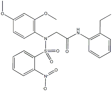 2-[[2,4-bis(methyloxy)phenyl]({2-nitrophenyl}sulfonyl)amino]-N-(2-ethylphenyl)acetamide Structure