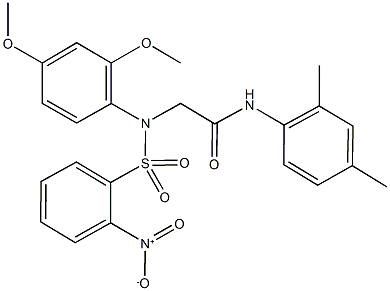 N-(2,4-dimethylphenyl)-2-[({2-nitrophenyl}sulfonyl)-2,4-dimethoxyanilino]acetamide 구조식 이미지