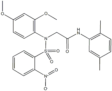 N-(2,5-dimethylphenyl)-2-[({2-nitrophenyl}sulfonyl)-2,4-dimethoxyanilino]acetamide 구조식 이미지