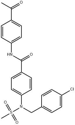 N-(4-acetylphenyl)-4-[(4-chlorobenzyl)(methylsulfonyl)amino]benzamide 구조식 이미지