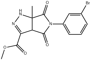 methyl 5-(3-bromophenyl)-6a-methyl-4,6-dioxo-1,3a,4,5,6,6a-hexahydropyrrolo[3,4-c]pyrazole-3-carboxylate 구조식 이미지