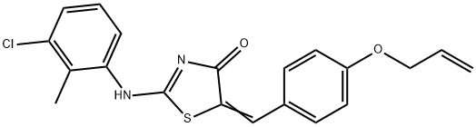 5-[4-(allyloxy)benzylidene]-2-[(3-chloro-2-methylphenyl)imino]-1,3-thiazolidin-4-one 구조식 이미지