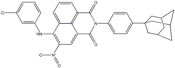 2-[4-(1-adamantyl)phenyl]-6-(3-chloroanilino)-5-nitro-1H-benzo[de]isoquinoline-1,3(2H)-dione 구조식 이미지