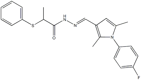 N'-{[1-(4-fluorophenyl)-2,5-dimethyl-1H-pyrrol-3-yl]methylene}-2-(phenylsulfanyl)propanohydrazide Structure