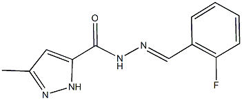 N'-(2-fluorobenzylidene)-3-methyl-1H-pyrazole-5-carbohydrazide 구조식 이미지