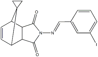 4-[(3-iodobenzylidene)amino]-spiro[4-azatricyclo[5.2.1.0~2,6~]dec[8]ene-10,1'-cyclopropane]-3,5-dione 구조식 이미지