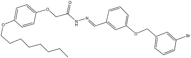 N'-{3-[(3-bromobenzyl)oxy]benzylidene}-2-[4-(octyloxy)phenoxy]acetohydrazide 구조식 이미지