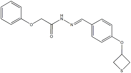 2-phenoxy-N'-[4-(3-thietanyloxy)benzylidene]acetohydrazide Structure