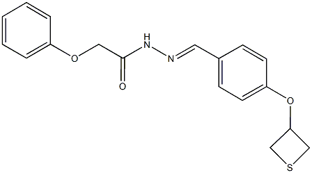 2-phenoxy-N'-[4-(3-thietanyloxy)benzylidene]acetohydrazide 구조식 이미지