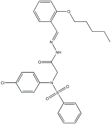 N-(4-chlorophenyl)-N-(2-oxo-2-{2-[2-(pentyloxy)benzylidene]hydrazino}ethyl)benzenesulfonamide 구조식 이미지