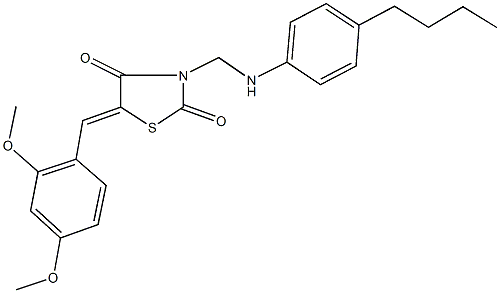 3-[(4-butylanilino)methyl]-5-(2,4-dimethoxybenzylidene)-1,3-thiazolidine-2,4-dione Structure