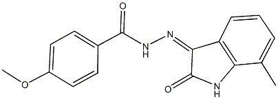 4-methoxy-N'-(7-methyl-2-oxo-1,2-dihydro-3H-indol-3-ylidene)benzohydrazide 구조식 이미지