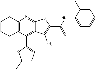 3-amino-N-(2-ethylphenyl)-4-(5-methyl-2-furyl)-5,6,7,8-tetrahydrothieno[2,3-b]quinoline-2-carboxamide 구조식 이미지