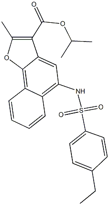 isopropyl 5-{[(4-ethylphenyl)sulfonyl]amino}-2-methylnaphtho[1,2-b]furan-3-carboxylate 구조식 이미지