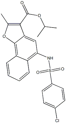 isopropyl 5-{[(4-chlorophenyl)sulfonyl]amino}-2-methylnaphtho[1,2-b]furan-3-carboxylate 구조식 이미지