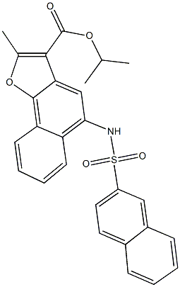 isopropyl 2-methyl-5-[(2-naphthylsulfonyl)amino]naphtho[1,2-b]furan-3-carboxylate 구조식 이미지