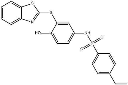 N-[3-(1,3-benzothiazol-2-ylsulfanyl)-4-hydroxyphenyl]-4-ethylbenzenesulfonamide Structure