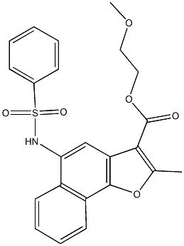 2-methoxyethyl 2-methyl-5-[(phenylsulfonyl)amino]naphtho[1,2-b]furan-3-carboxylate Structure