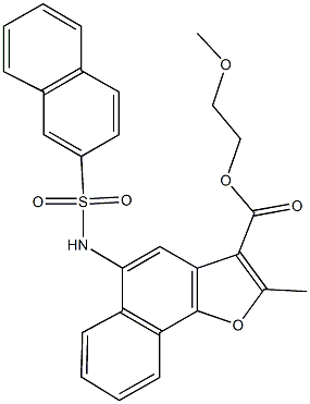 2-methoxyethyl 2-methyl-5-[(2-naphthylsulfonyl)amino]naphtho[1,2-b]furan-3-carboxylate 구조식 이미지