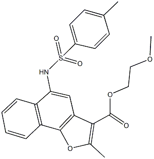 2-methoxyethyl 2-methyl-5-{[(4-methylphenyl)sulfonyl]amino}naphtho[1,2-b]furan-3-carboxylate Structure