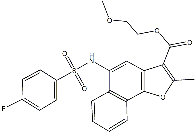 2-methoxyethyl 5-{[(4-fluorophenyl)sulfonyl]amino}-2-methylnaphtho[1,2-b]furan-3-carboxylate 구조식 이미지