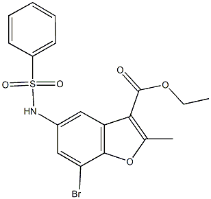 ethyl 7-bromo-2-methyl-5-[(phenylsulfonyl)amino]-1-benzofuran-3-carboxylate Structure