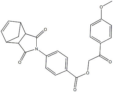 2-(4-methoxyphenyl)-2-oxoethyl 4-(3,5-dioxo-4-azatricyclo[5.2.1.0~2,6~]dec-8-en-4-yl)benzoate 구조식 이미지