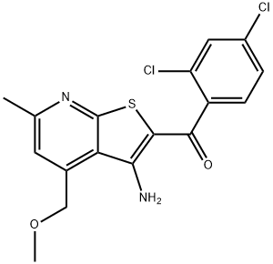 [3-amino-4-(methoxymethyl)-6-methylthieno[2,3-b]pyridin-2-yl](2,4-dichlorophenyl)methanone 구조식 이미지