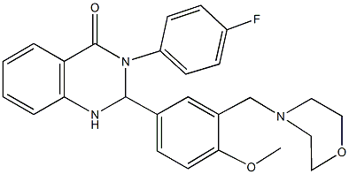 3-(4-fluorophenyl)-2-[4-methoxy-3-(4-morpholinylmethyl)phenyl]-2,3-dihydro-4(1H)-quinazolinone Structure