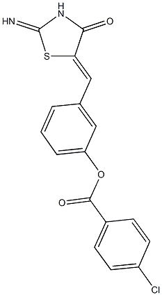 3-[(2-imino-4-oxo-1,3-thiazolidin-5-ylidene)methyl]phenyl 4-chlorobenzoate 구조식 이미지