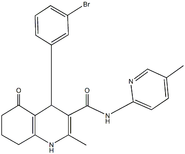 4-(3-bromophenyl)-2-methyl-N-(5-methylpyridin-2-yl)-5-oxo-1,4,5,6,7,8-hexahydroquinoline-3-carboxamide Structure