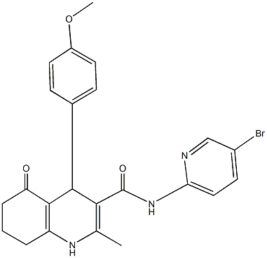 N-(5-bromo-2-pyridinyl)-4-(4-methoxyphenyl)-2-methyl-5-oxo-1,4,5,6,7,8-hexahydro-3-quinolinecarboxamide Structure