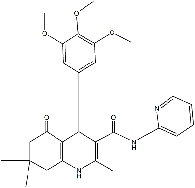 2,7,7-trimethyl-5-oxo-N-(2-pyridinyl)-4-(3,4,5-trimethoxyphenyl)-1,4,5,6,7,8-hexahydro-3-quinolinecarboxamide Structure