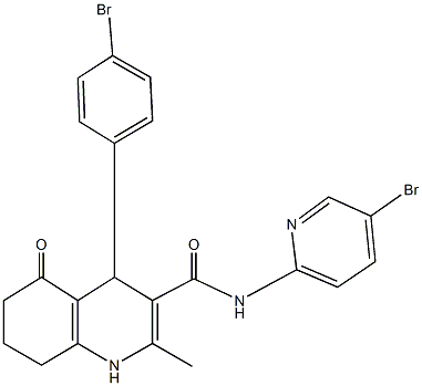4-(4-bromophenyl)-N-(5-bromo-2-pyridinyl)-2-methyl-5-oxo-1,4,5,6,7,8-hexahydro-3-quinolinecarboxamide 구조식 이미지