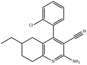 2-amino-4-(2-chlorophenyl)-6-ethyl-5,6,7,8-tetrahydro-3-quinolinecarbonitrile 구조식 이미지