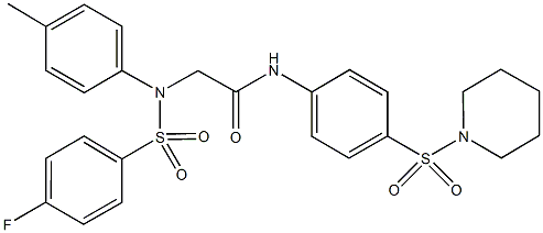2-{[(4-fluorophenyl)sulfonyl]-4-methylanilino}-N-[4-(1-piperidinylsulfonyl)phenyl]acetamide 구조식 이미지