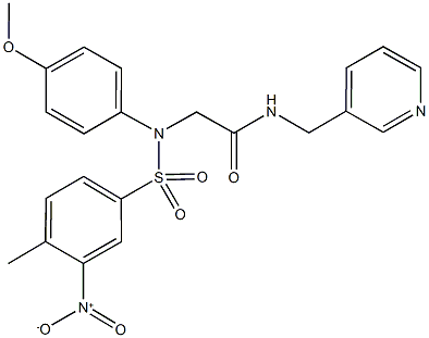 2-[({3-nitro-4-methylphenyl}sulfonyl)-4-methoxyanilino]-N-(3-pyridinylmethyl)acetamide 구조식 이미지