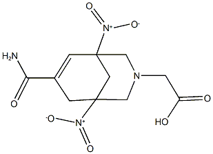 {7-(aminocarbonyl)-1,5-bisnitro-3-azabicyclo[3.3.1]non-6-en-3-yl}acetic acid Structure