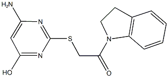 6-amino-2-{[2-(2,3-dihydro-1H-indol-1-yl)-2-oxoethyl]sulfanyl}-4-pyrimidinol Structure