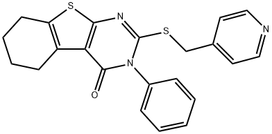 3-phenyl-2-[(4-pyridinylmethyl)sulfanyl]-5,6,7,8-tetrahydro[1]benzothieno[2,3-d]pyrimidin-4(3H)-one Structure