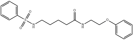 N-(2-phenoxyethyl)-5-[(phenylsulfonyl)amino]pentanamide 구조식 이미지