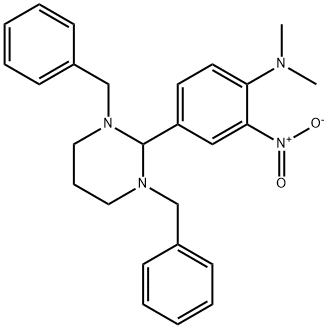 1,3-dibenzyl-2-{4-(dimethylamino)-3-nitrophenyl}hexahydropyrimidine Structure
