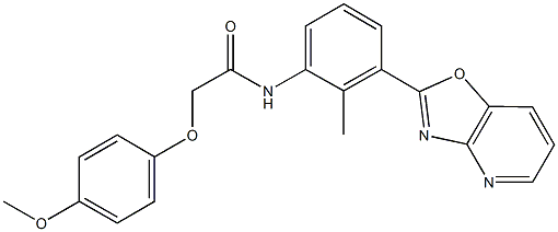 2-(4-methoxyphenoxy)-N-(2-methyl-3-[1,3]oxazolo[4,5-b]pyridin-2-ylphenyl)acetamide Structure