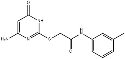 2-[(4-amino-6-oxo-1,6-dihydro-2-pyrimidinyl)sulfanyl]-N-(3-methylphenyl)acetamide Structure