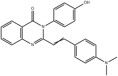 2-{2-[4-(dimethylamino)phenyl]vinyl}-3-(4-hydroxyphenyl)-4(3H)-quinazolinone 구조식 이미지