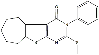2-(methylsulfanyl)-3-phenyl-3,5,6,7,8,9-hexahydro-4H-cyclohepta[4,5]thieno[2,3-d]pyrimidin-4-one Structure