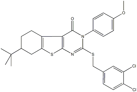 7-tert-butyl-2-[(3,4-dichlorobenzyl)sulfanyl]-3-(4-methoxyphenyl)-5,6,7,8-tetrahydro[1]benzothieno[2,3-d]pyrimidin-4(3H)-one Structure